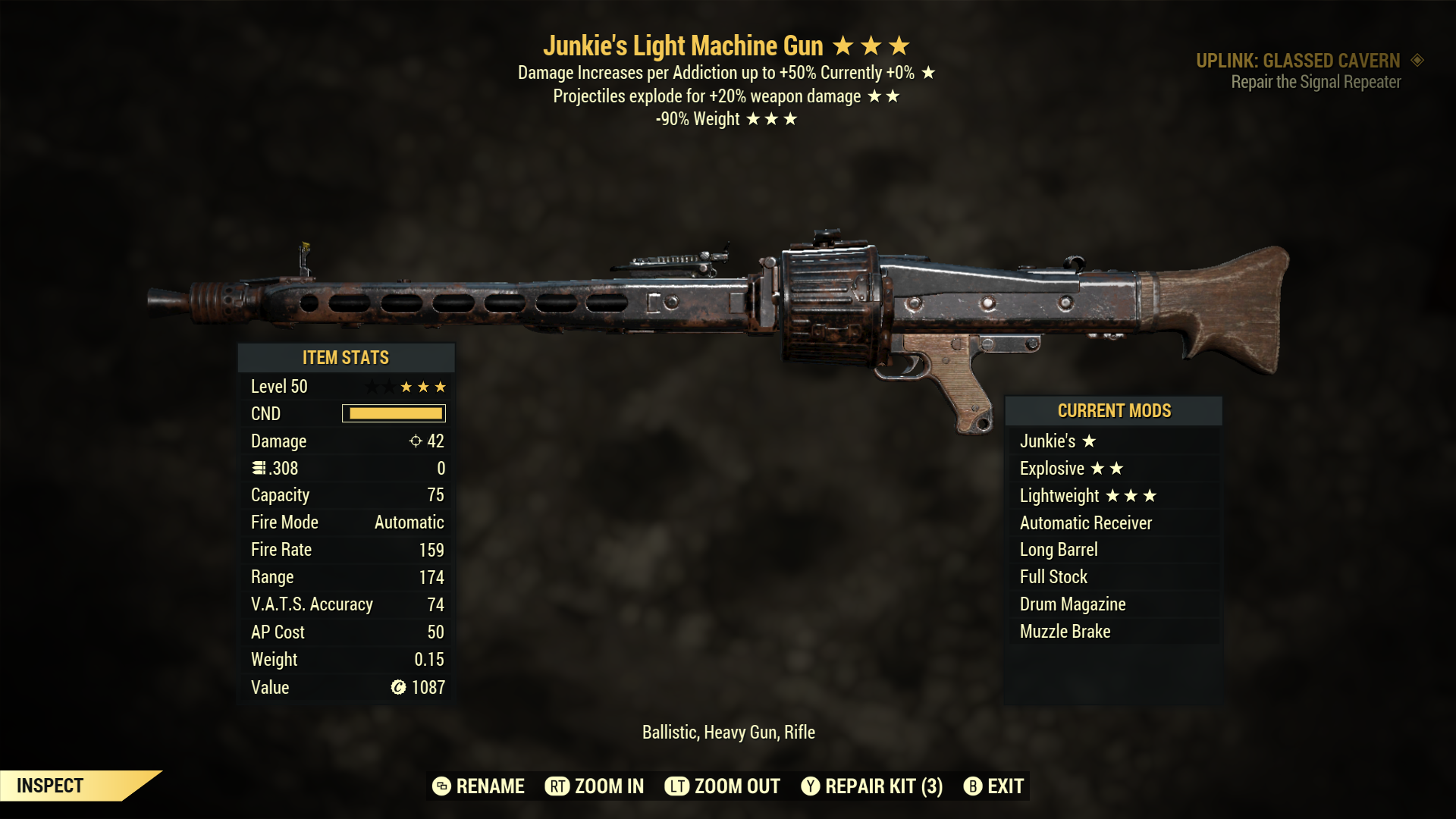 Junkie's【Explosive  + Lightweight】Light Machine Gun